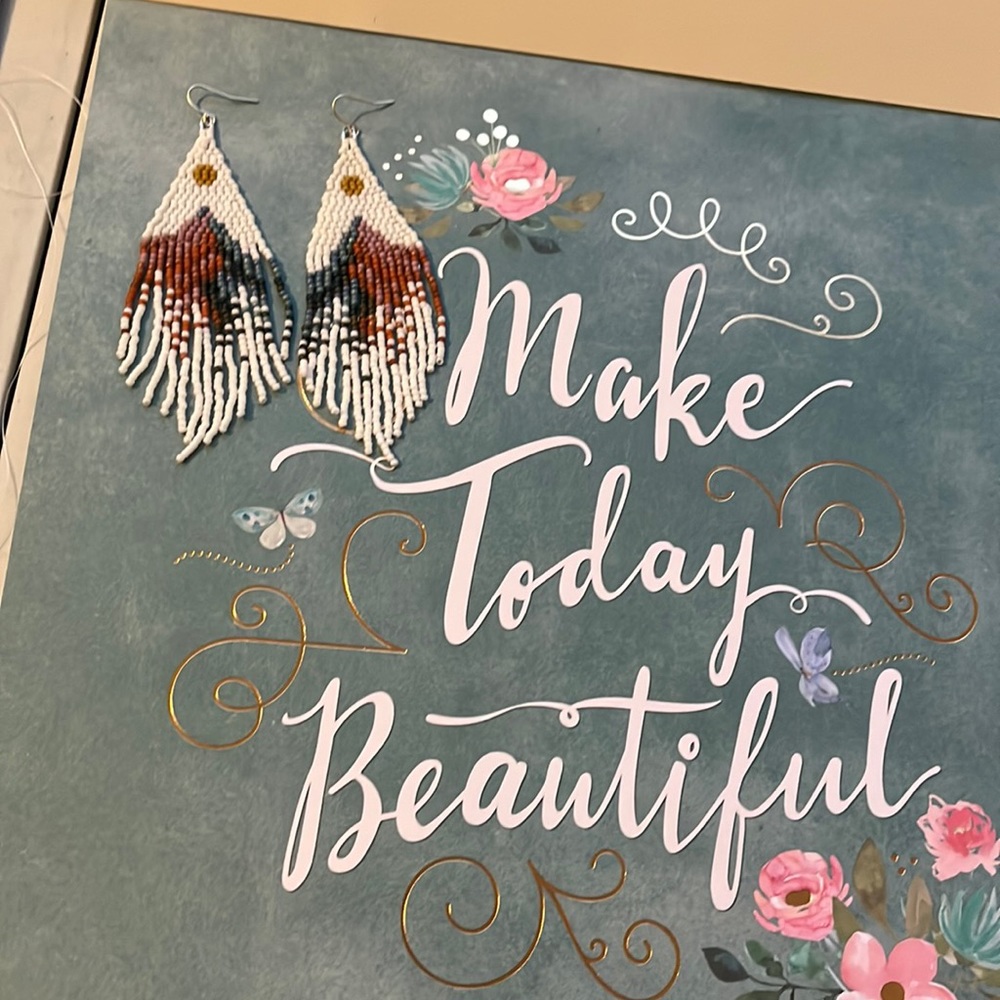 Premium beaded fringe earrings